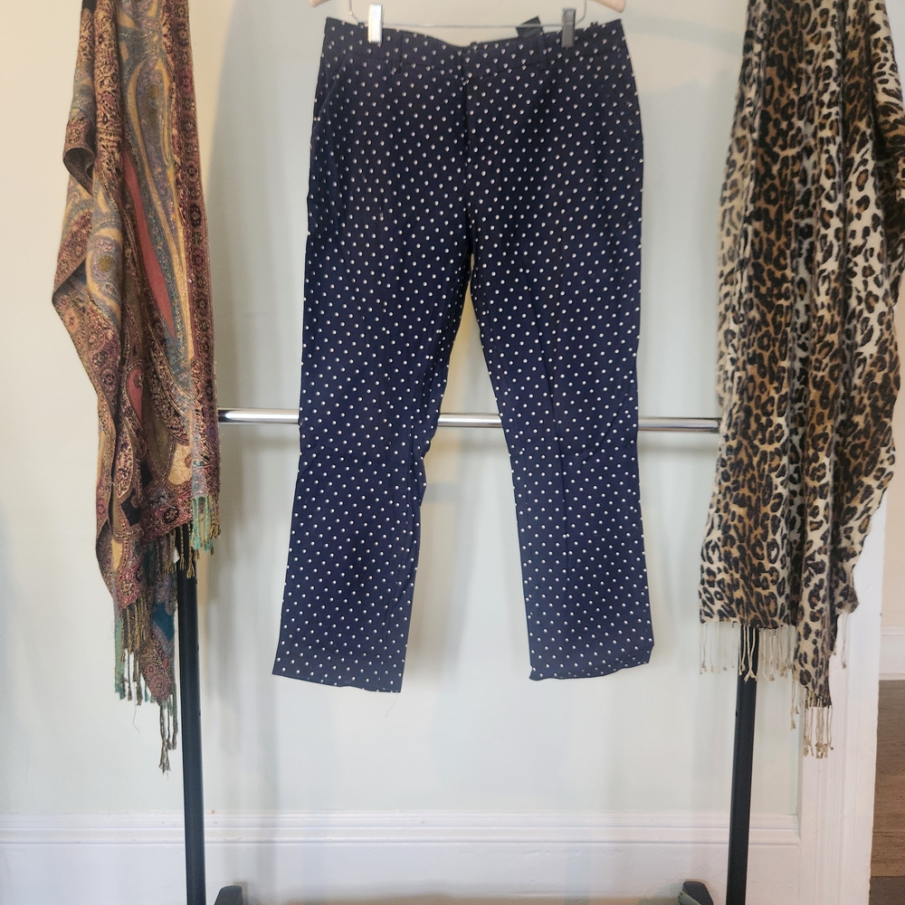 Tommy Hilfiger Women's Navy Polka Dot Trousers